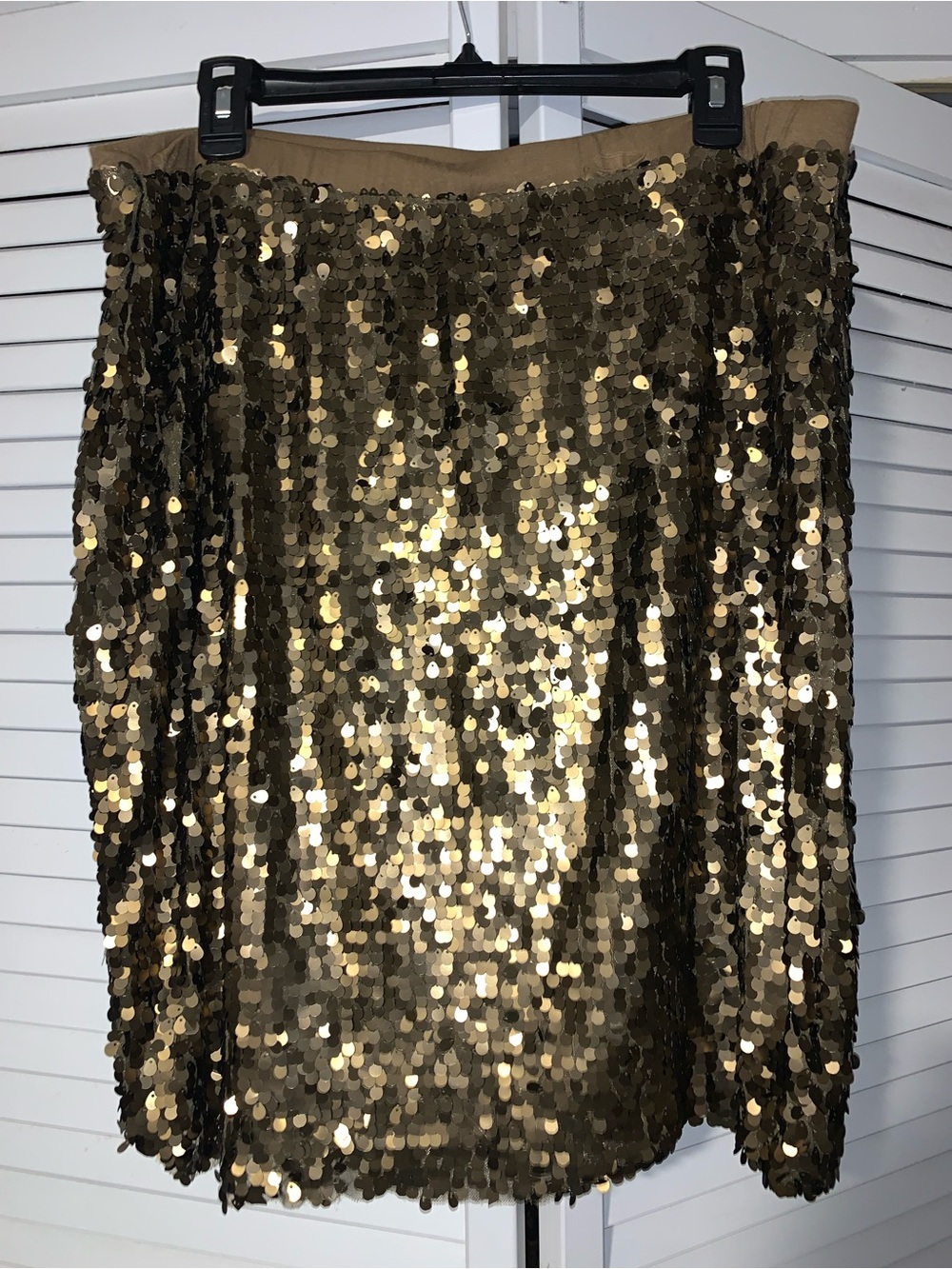 New York & Company Women’s Gold Sequin Skirt